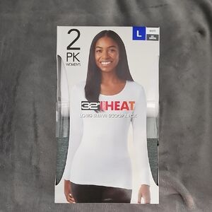 32 Degrees Women's Long Sleeve Scoop Neck Tee - White